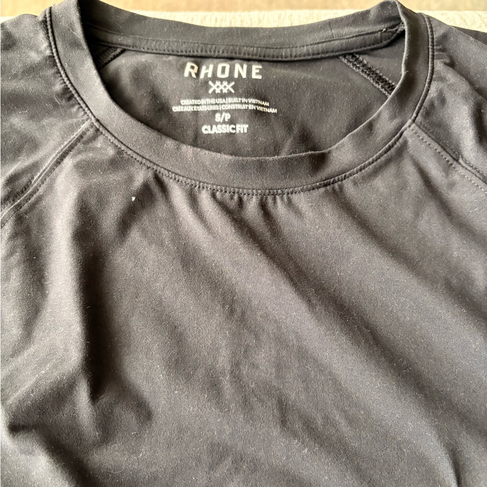 Rhone Jet Black Crew Neck Tee